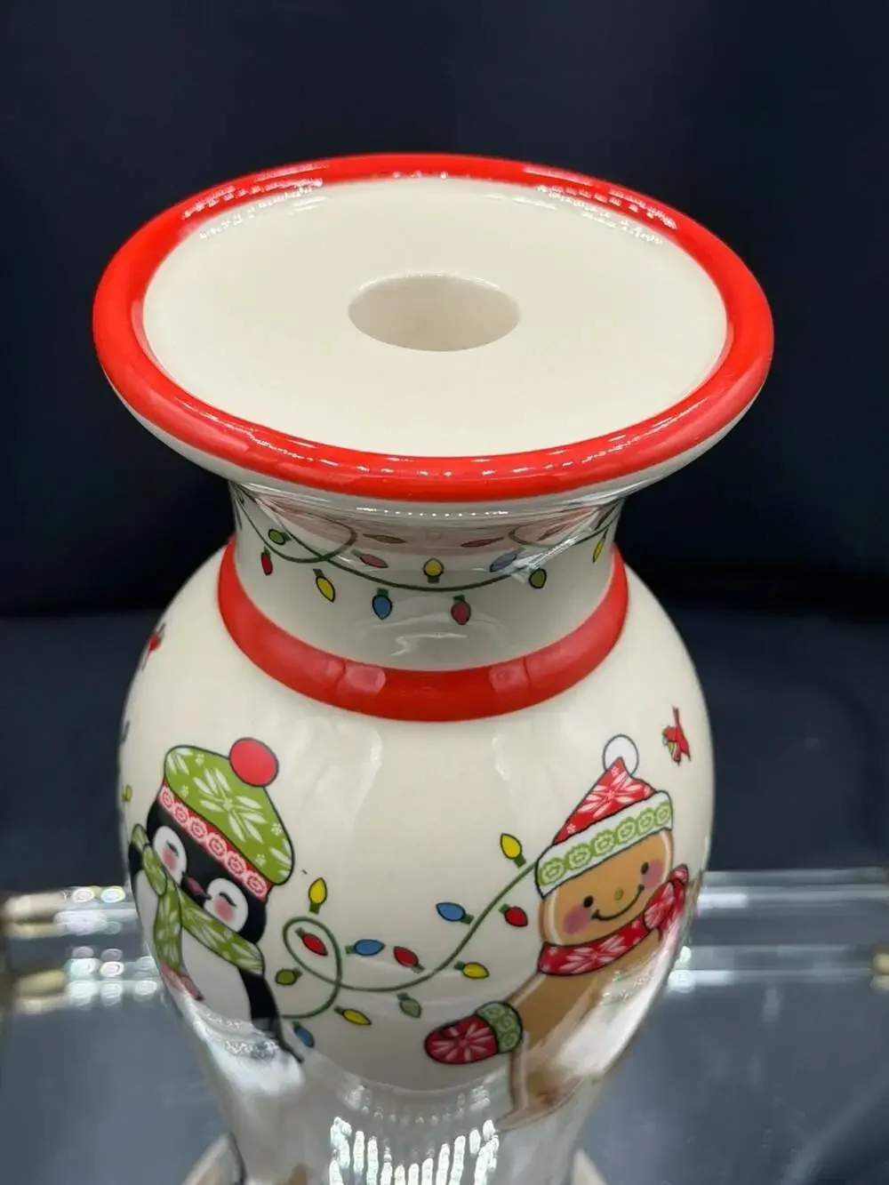 Temp-tations by Tara Winter Whimsy Ceramic Reversible Vase and Candle Holder